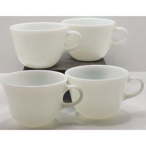 Vintage Pyrex Milk Glass Coffee Tea Mug Set of 4